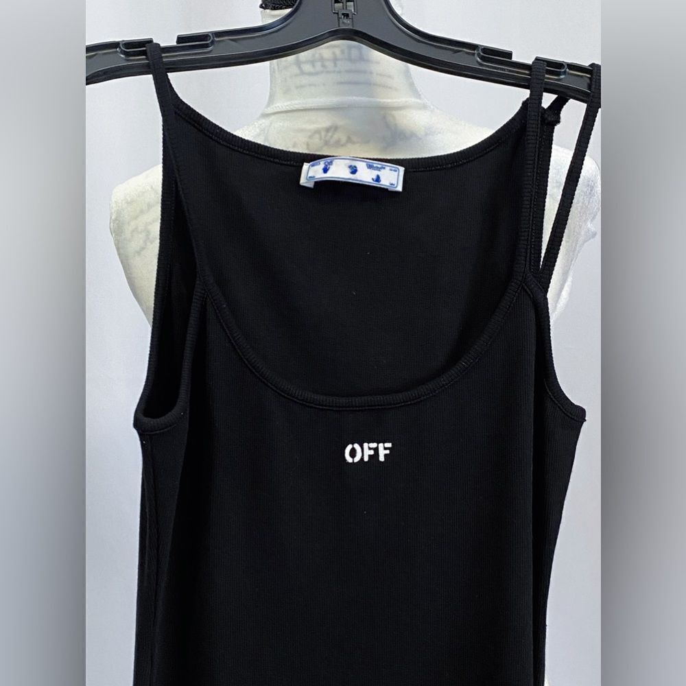 Off-White Off Stamp Rib-Knit Basic Tank Dress Siz… - image 6